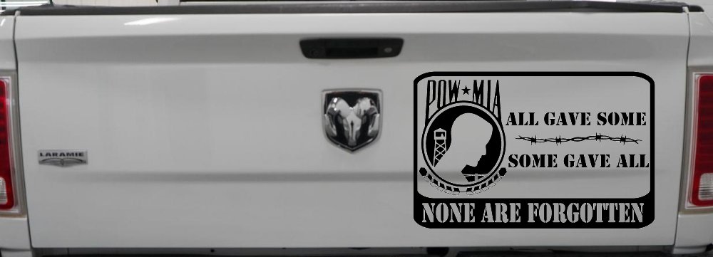 POW MIA All Gave Some Some Gave All None Are Forgotten  Military Car or Truck Window Decal Sticker