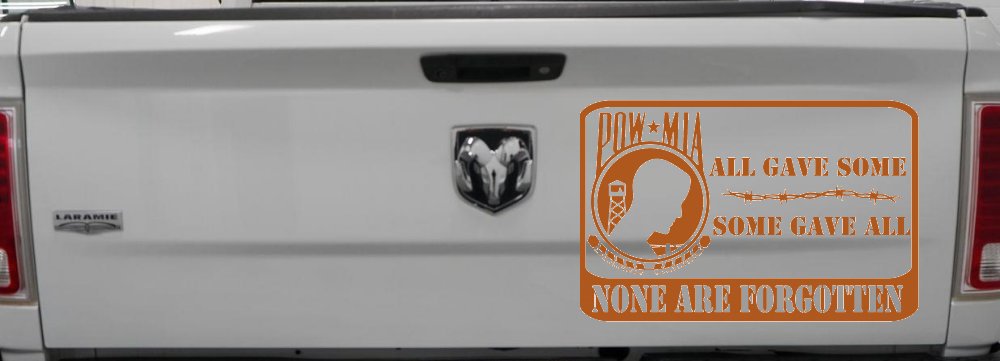 POW MIA All Gave Some Some Gave All None Are Forgotten  Military Car or Truck Window Decal Sticker (Nut Brown)