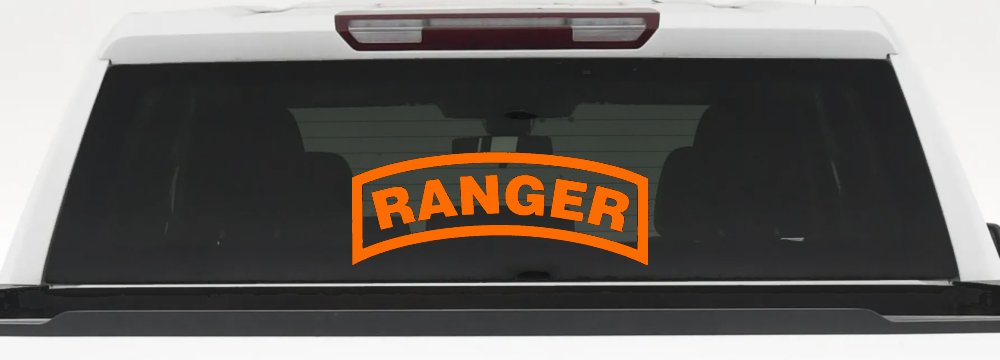 Ranger Military Car or Truck Window Decal Sticker (Orange)