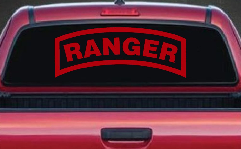 Ranger Military Car or Truck Window Decal Sticker (Red)