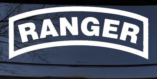 Ranger Military Car or Truck Window Vinyl Decal Sticker (White)