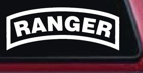 Ranger Military Car or Truck Window Decal Sticker (White)