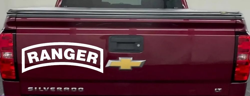 Ranger Military Car or Truck Window Decal Sticker (White)