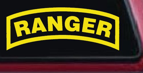 Ranger Military Car or Truck Window Vinyl Decal Sticker (Yellow)