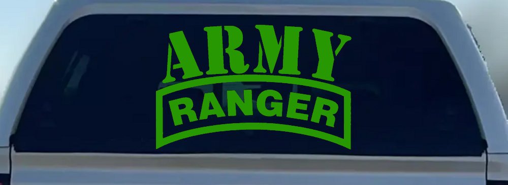 Army Ranger Military Car or Truck Window Vinyl Decal Sticker (Lime)
