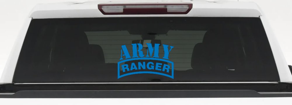 Army Ranger Military Car or Truck Window Vinyl Decal Sticker (Sky Blue)