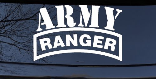 Army Ranger Military Car or Truck Window Vinyl Decal Sticker (White)
