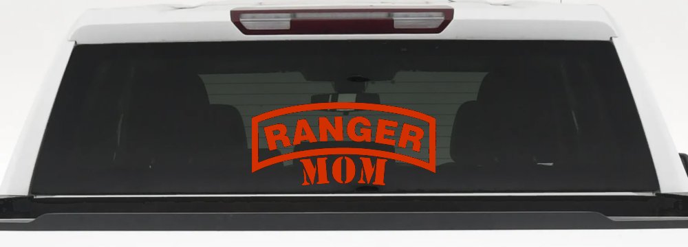 Ranger Mom Military Car or Truck Window Decal Sticker (Orange Red)