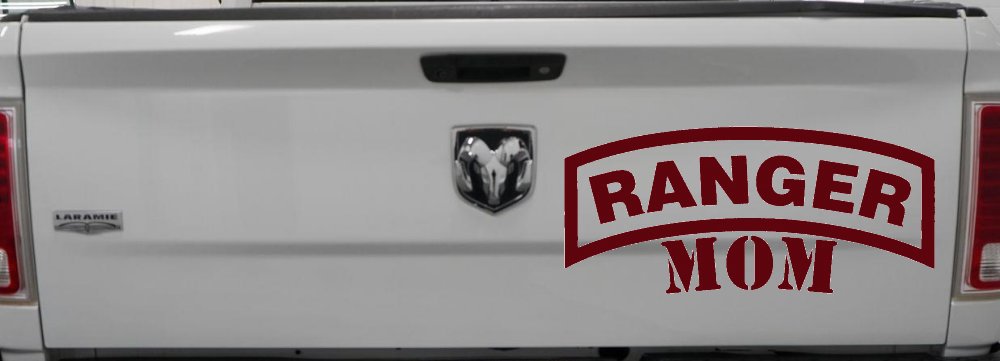 Ranger Mom Military Car or Truck Window Decal Sticker (Purple Red)