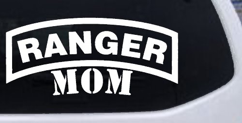 Ranger Mom Military Car or Truck Window Decal Sticker (White)
