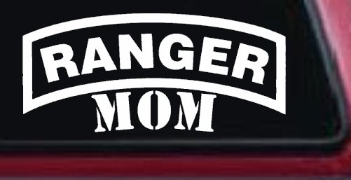 Ranger Mom Military Car or Truck Window Decal Sticker (White)