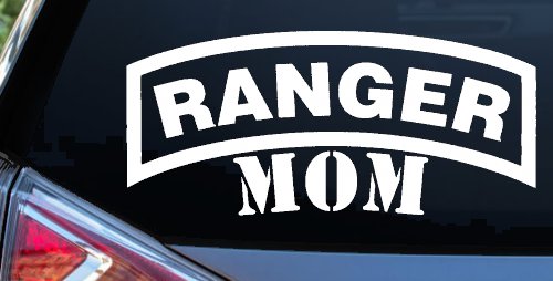 Ranger Mom Military Car or Truck Window Decal Sticker (White)