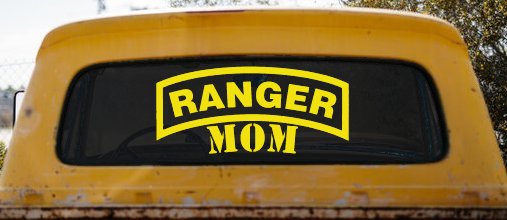Ranger Mom Military Car or Truck Window Decal Sticker (Yellow)