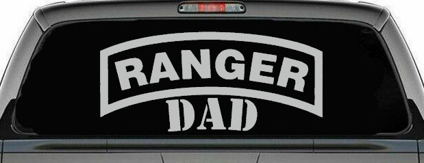 Ranger Dad Military Car or Truck Window Decal Sticker (Light Gray)