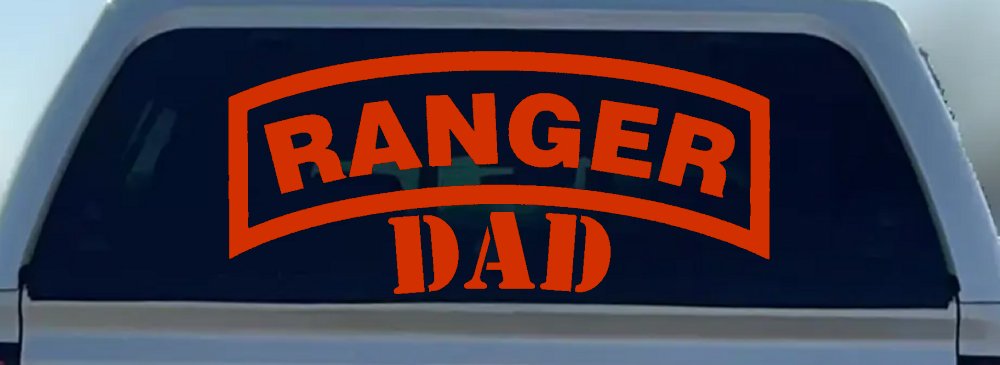 Ranger Dad Military Car or Truck Window Decal Sticker (Orange Red)