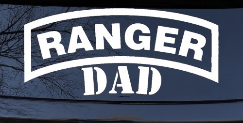 Ranger Dad Military Car or Truck Window Decal Sticker (White)