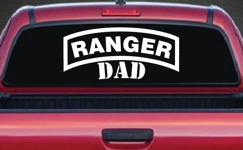 Ranger Dad Military Car or Truck Window Decal Sticker (White)