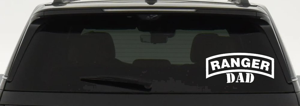 Ranger Dad Military Car or Truck Window Decal Sticker (White)