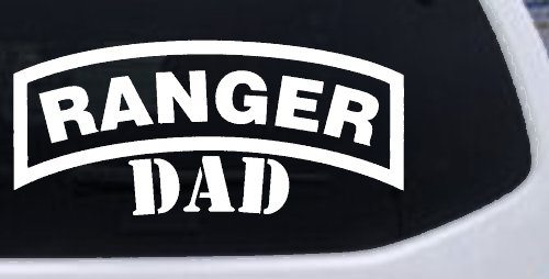 Ranger Dad Military Car or Truck Window Vinyl Decal Sticker (White)