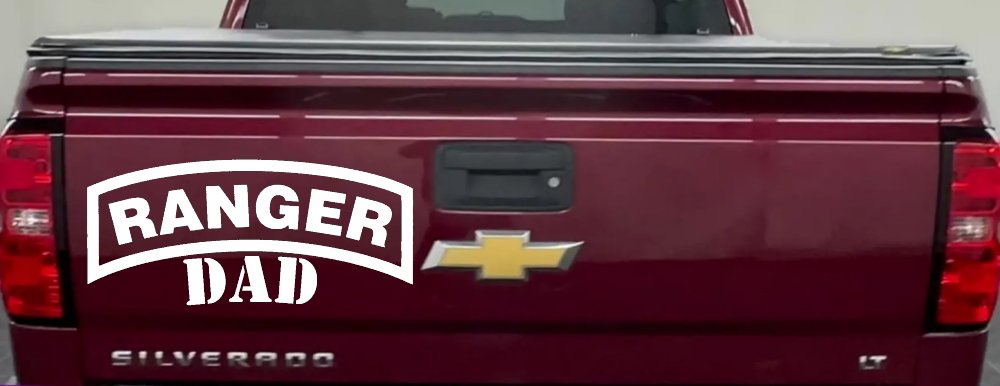 Ranger Dad Military Car or Truck Window Decal Sticker (White)