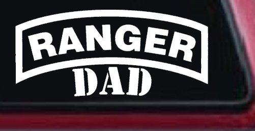 Ranger Dad Military Car or Truck Window Vinyl Decal Sticker (White)