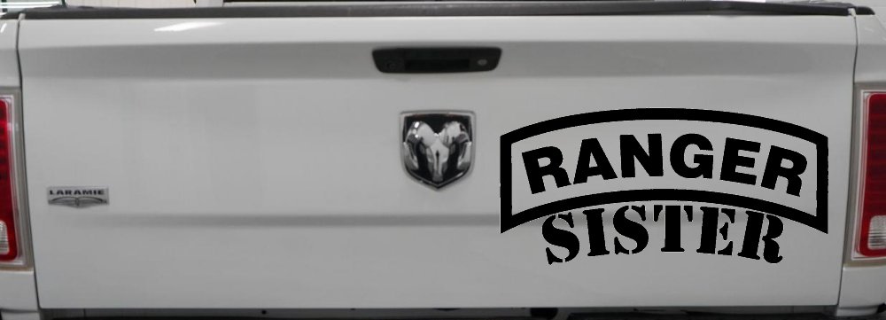 Ranger Sister Military Car or Truck Window Decal Sticker (Black)