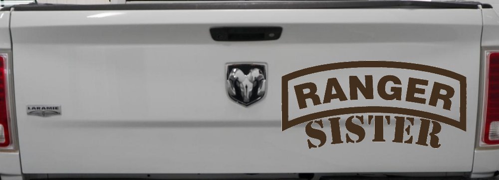Ranger Sister Military Car or Truck Window Decal Sticker (Brown)