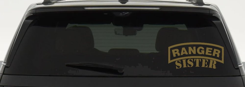Ranger Sister Military Car or Truck Window Decal Sticker (Gold)