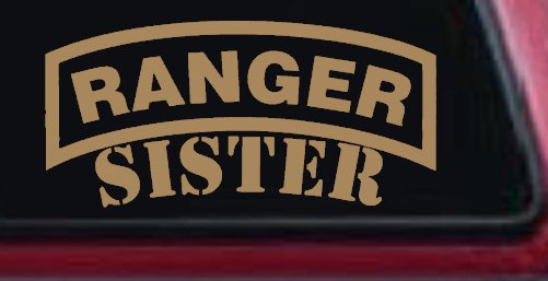 Ranger Sister Military Car or Truck Window Decal Sticker (Light Brown)