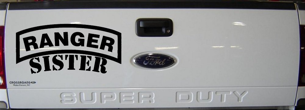 Ranger Sister Military Car or Truck Window Decal Sticker (Matte Black)