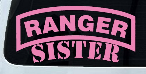 Ranger Sister Military Car or Truck Window Decal Sticker (Pink)