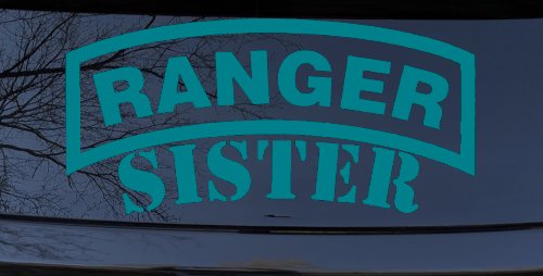 Ranger Sister Military Car or Truck Window Decal Sticker (Turquoise Blue)