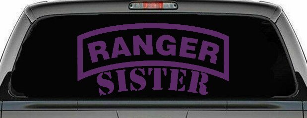 Ranger Sister Military Car or Truck Window Decal Sticker (Violet)