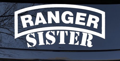 Ranger Sister Military Car or Truck Window Decal Sticker (White)
