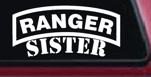 Ranger Sister Military Car or Truck Window Decal Sticker (White)
