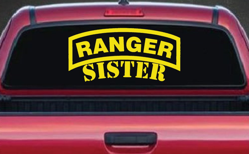 Ranger Sister Military Car or Truck Window Decal Sticker (Yellow)