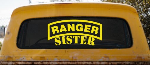 Ranger Sister Military Car or Truck Window Decal Sticker (Yellow)