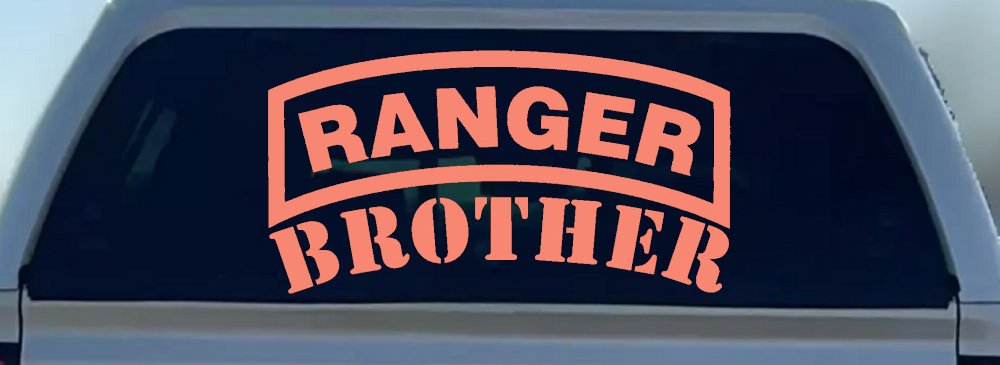 Ranger Brother Military Car or Truck Window Decal Sticker (Coral)