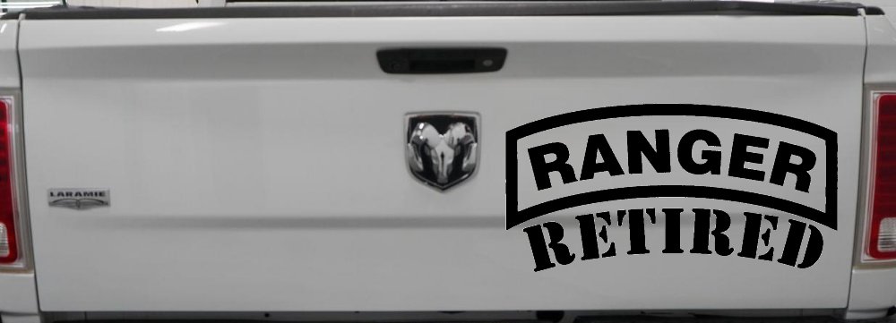 Ranger Retired Military Car or Truck Window Vinyl Decal Sticker (Black)