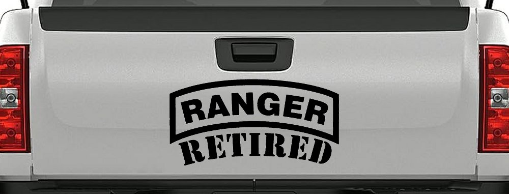 Ranger Retired Military Car or Truck Window Decal Sticker (Black)