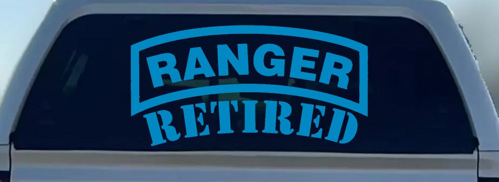 Ranger Retired Military Car or Truck Window Decal Sticker (Blue)