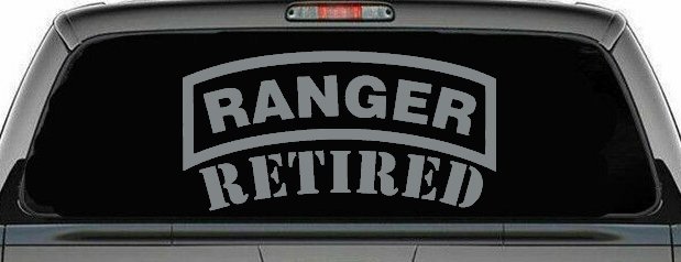 Ranger Retired Military Car or Truck Window Decal Sticker (Telegrey)