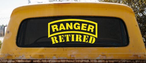 Ranger Retired Military Car or Truck Window Decal Sticker
