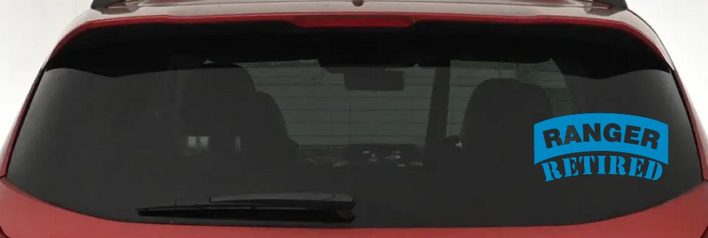 Ranger Retired Solid Military Car or Truck Window Vinyl Decal Sticker (Blue)