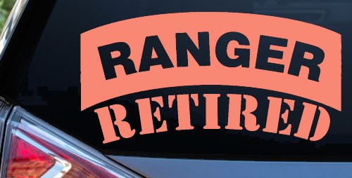 Ranger Retired Solid Military Car or Truck Window Decal Sticker (Coral)
