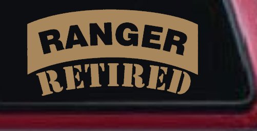 Ranger Retired Solid Military Car or Truck Window Decal Sticker (Light Brown)