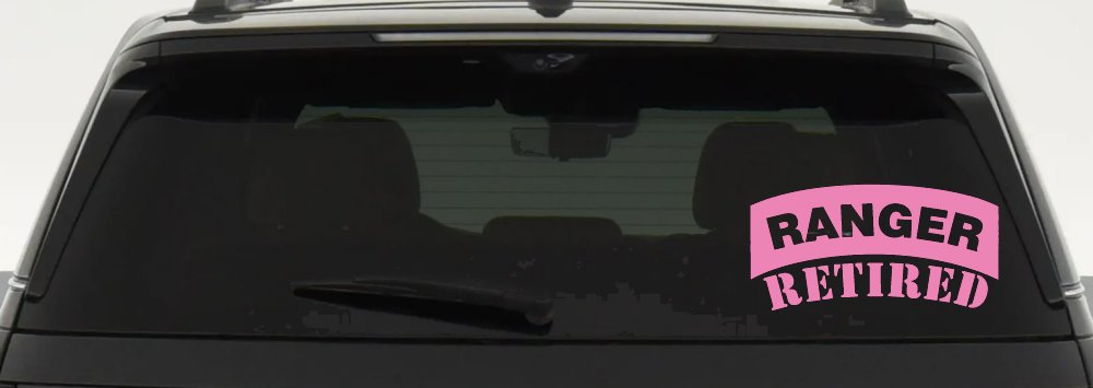 Ranger Retired Solid Military Car or Truck Window Decal Sticker (Pink)