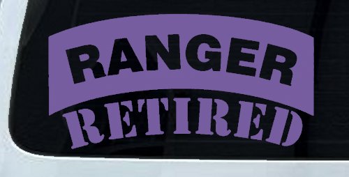 Ranger Retired Solid Military Car or Truck Window Decal Sticker (Purple)