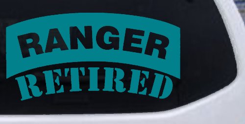 Ranger Retired Solid Military Car or Truck Window Vinyl Decal Sticker (Turquoise Blue)