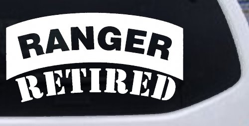 Ranger Retired Solid Military Car or Truck Window Decal Sticker (White)